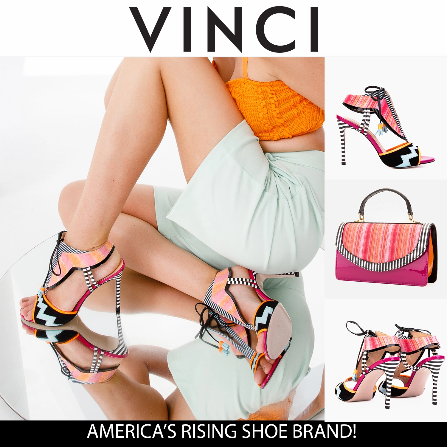 The Santa Amaro Multicolor T-Strap Lace-Up Leather Women Sandal Recycled Rubber Sole