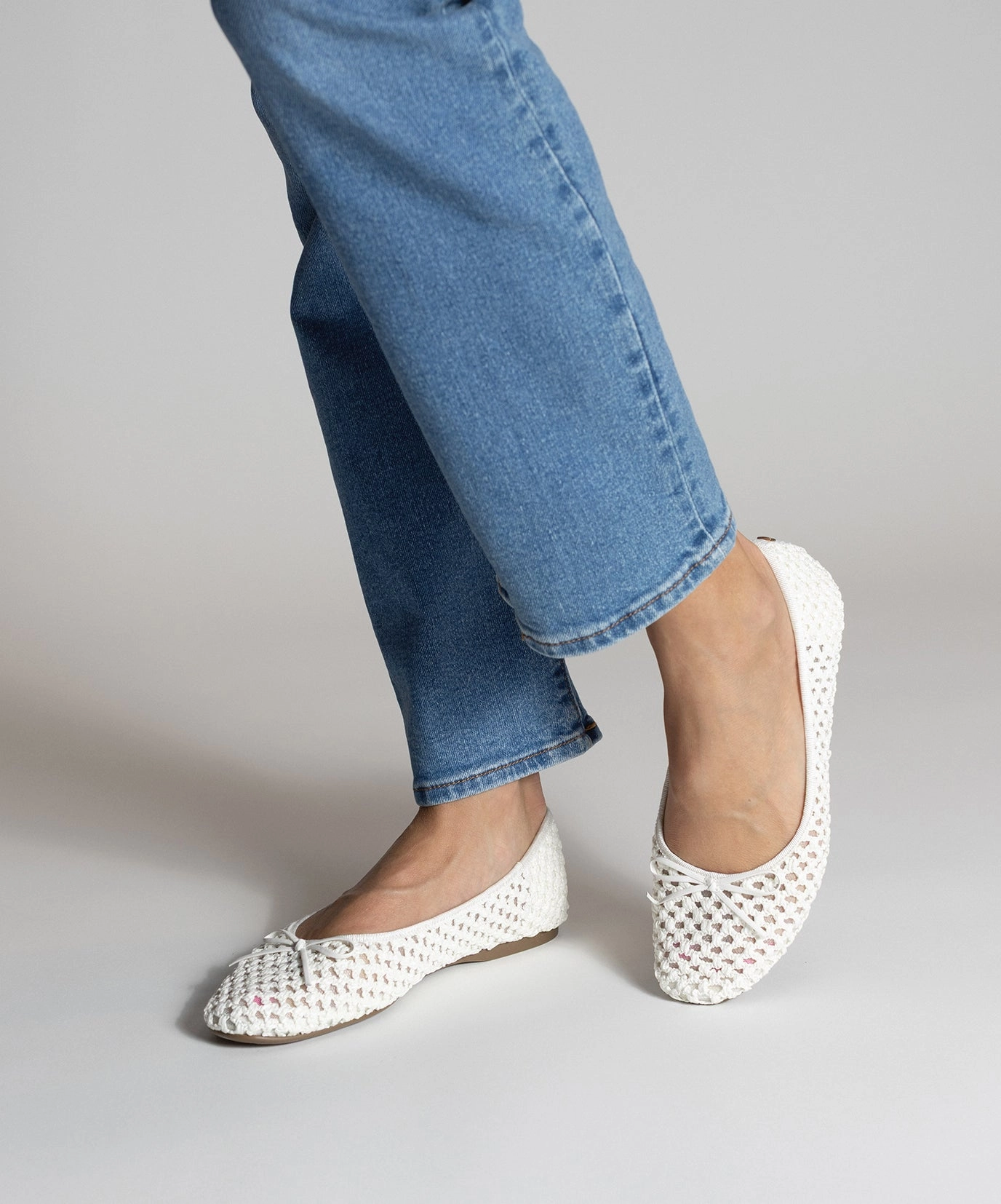 The Songbird - White Openweave Cold resistant All-day Slip-ons