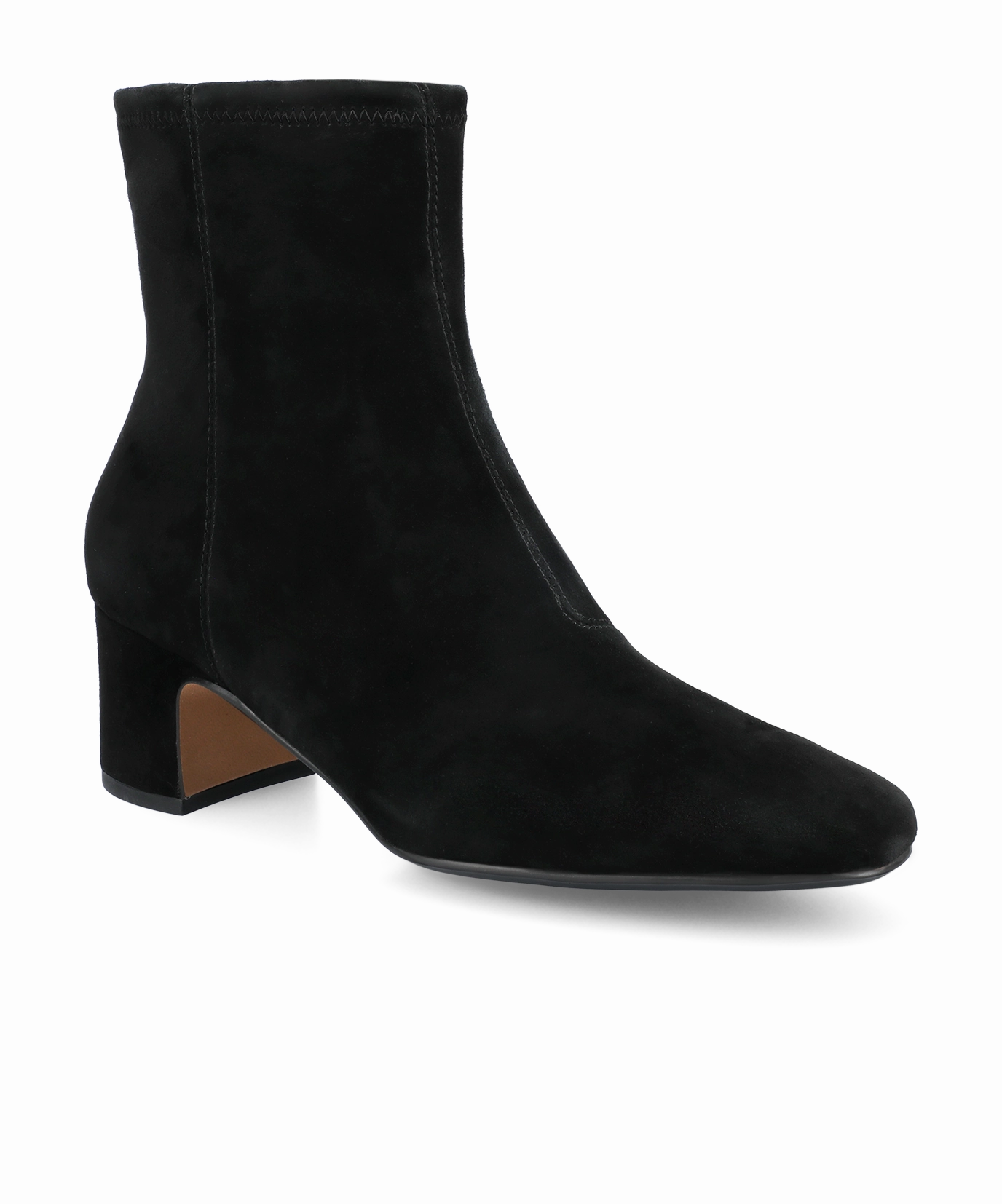 The Starling 50 Bootie - Black Stretch Suede Ergonomic Design