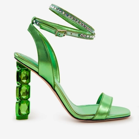 Versatile Footwear The Torola Green Stony Heel Leather Women Sandal Final Sale!