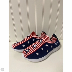 sock liner Wide Base Shoes Sneakers By Cmf In Blue & Red & White, Size: 6.5