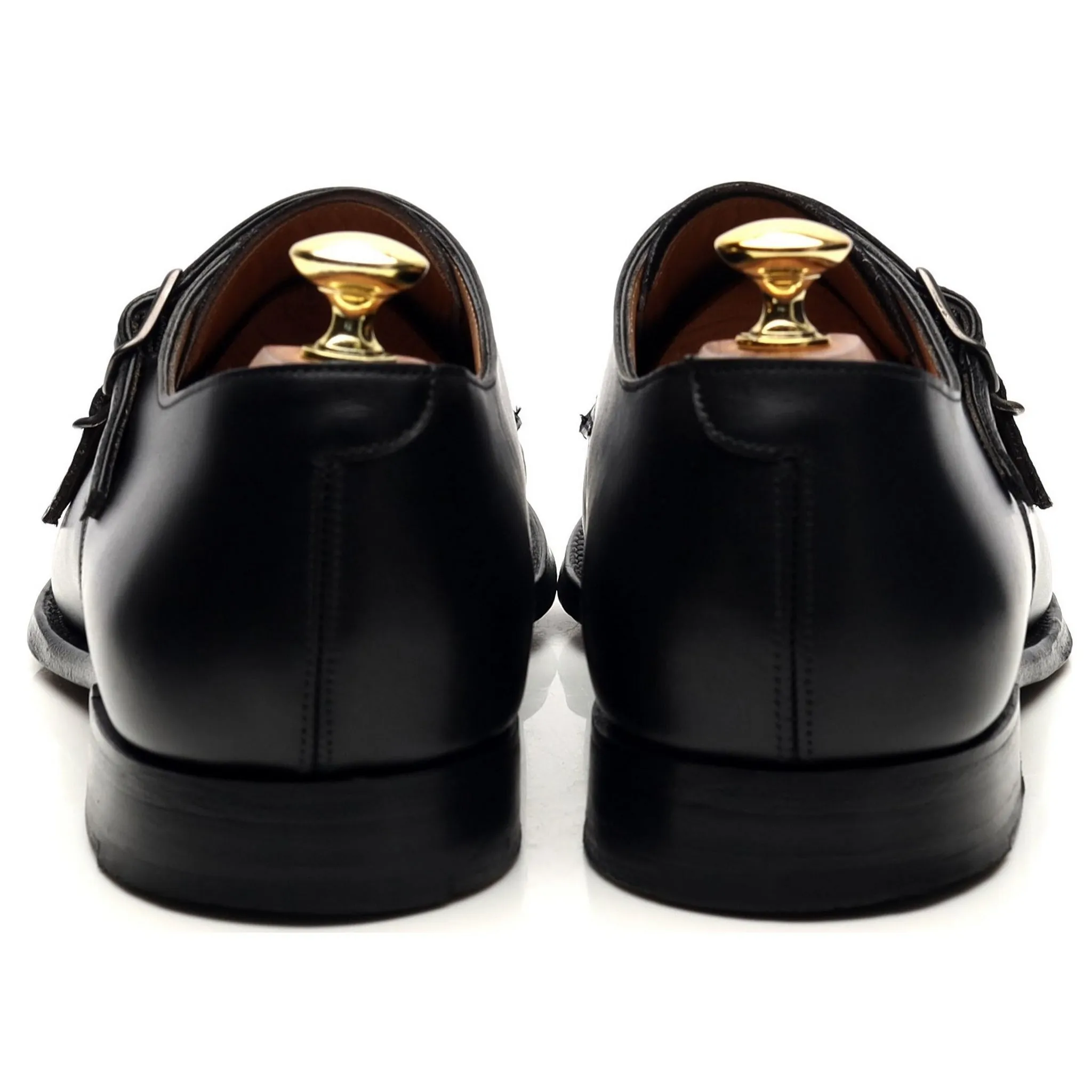 'Tiverton' Black Leather Double Monk Strap UK 8.5 F
