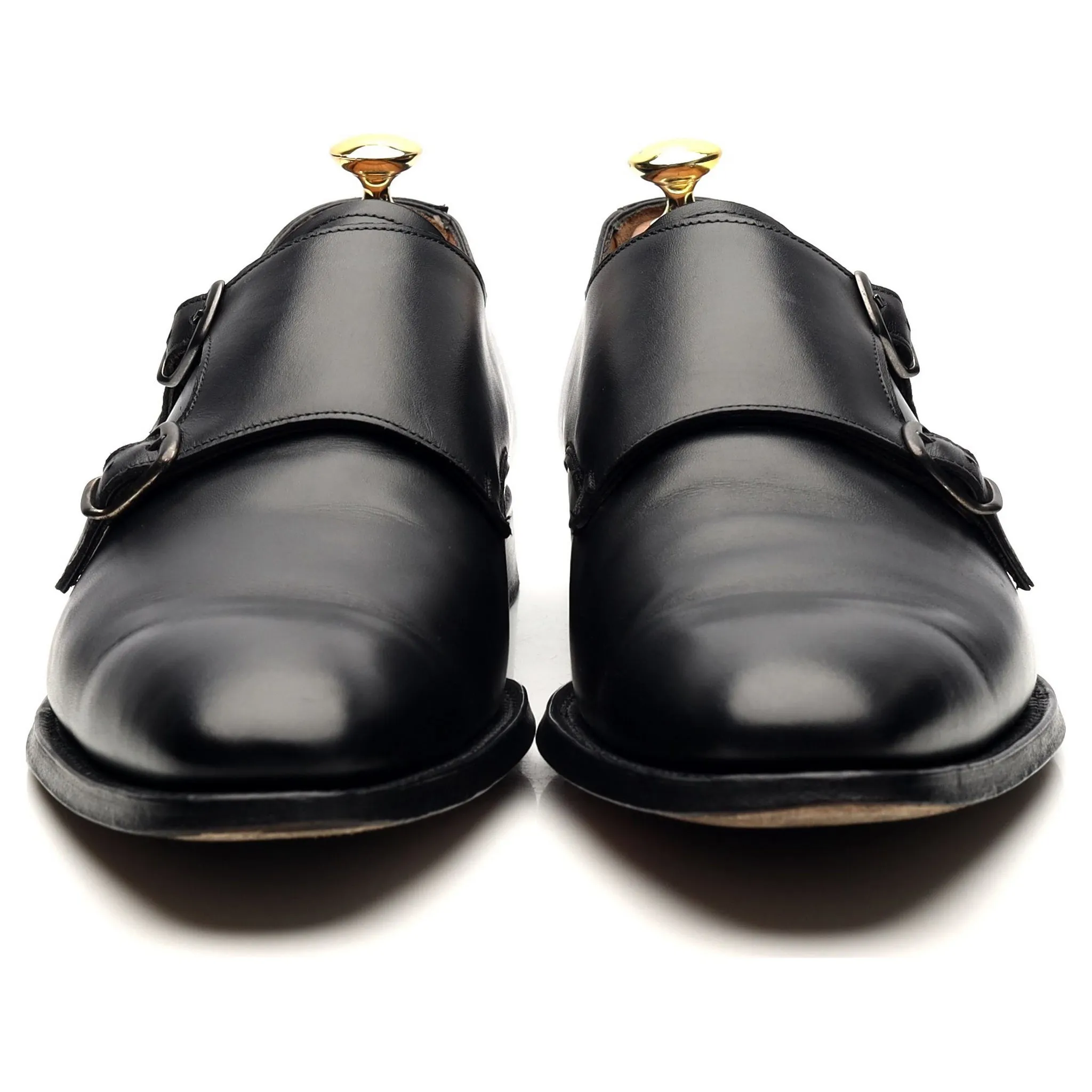 'Tiverton' Black Leather Double Monk Strap UK 8.5 F