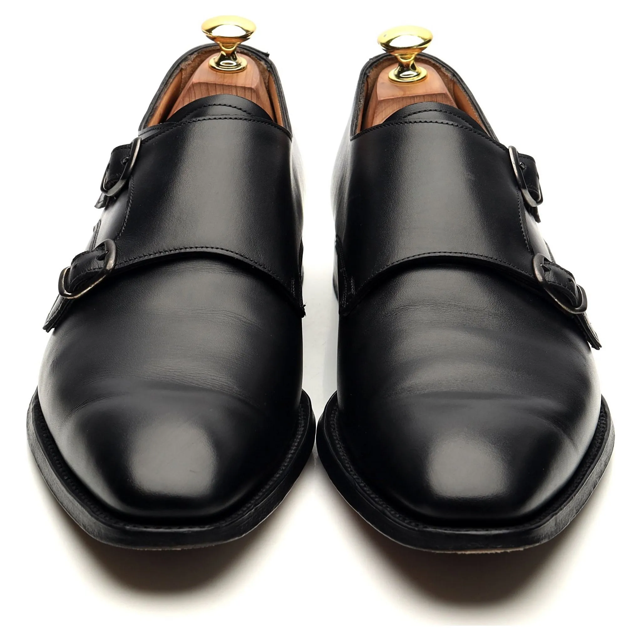 'Tiverton' Black Leather Double Monk Strap UK 8.5 F