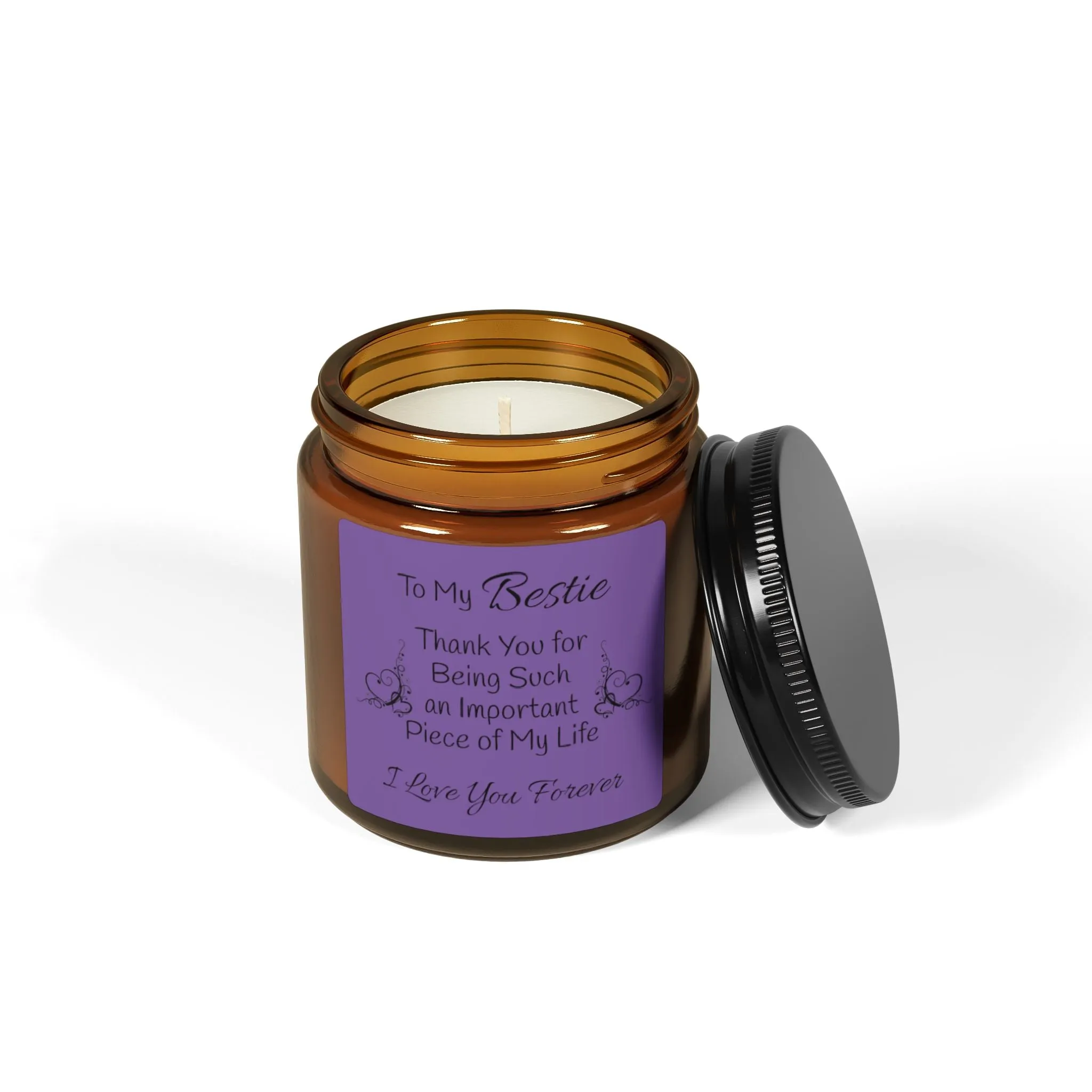 To My Bestie Scented Soy Candle (Multi-Size, Amber Jar)