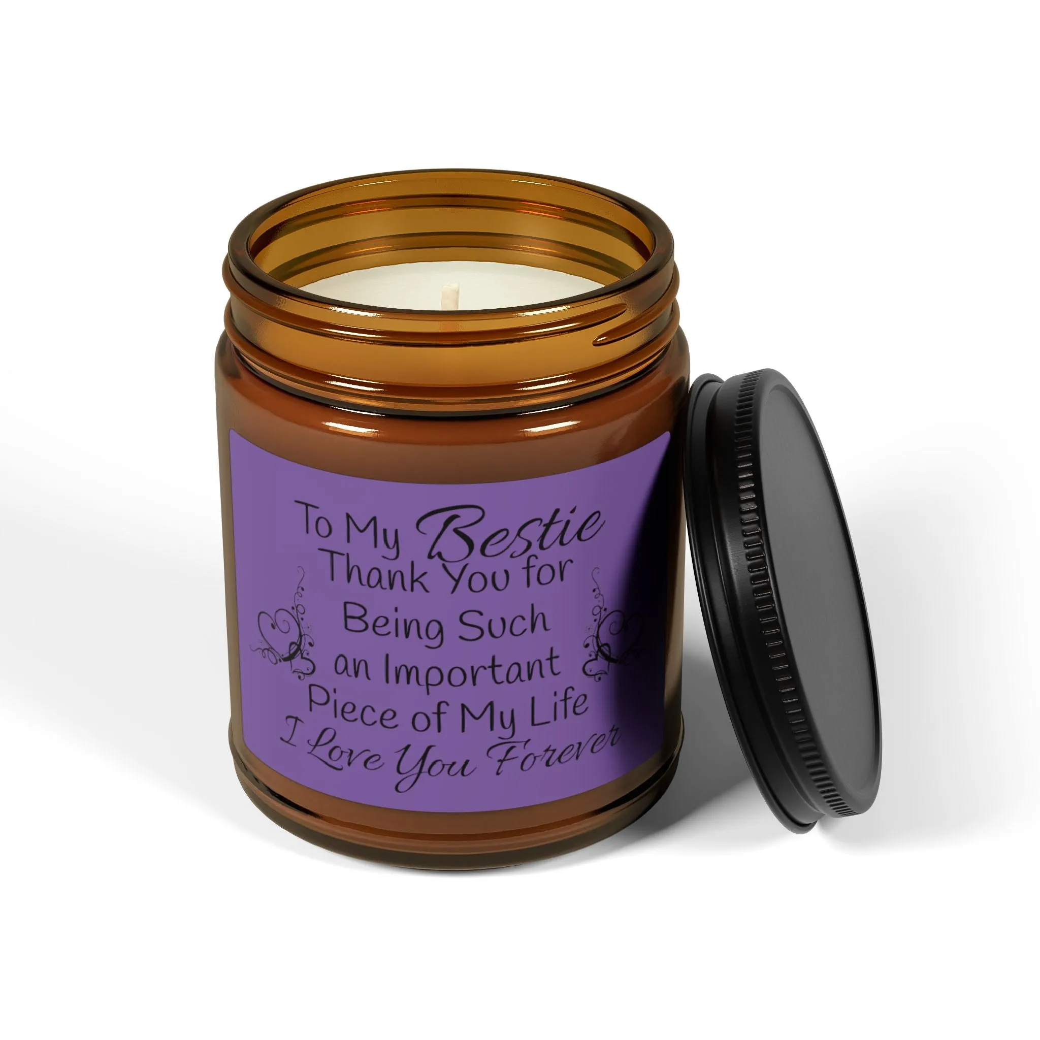 To My Bestie Scented Soy Candle (Multi-Size, Amber Jar)