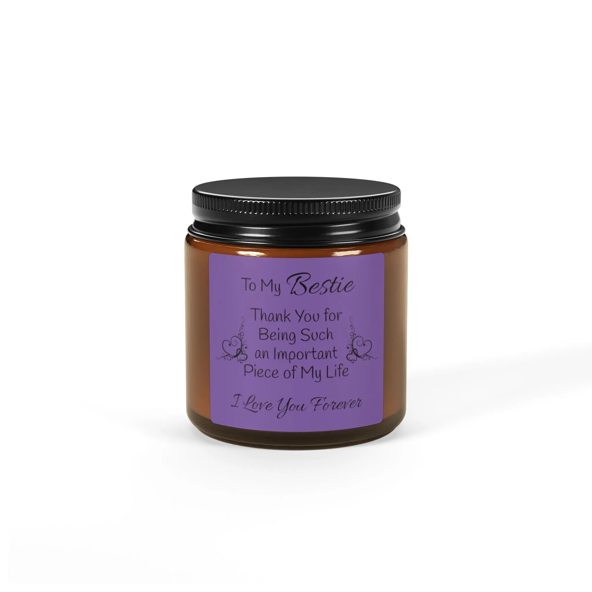 To My Bestie Scented Soy Candle (Multi-Size, Amber Jar)