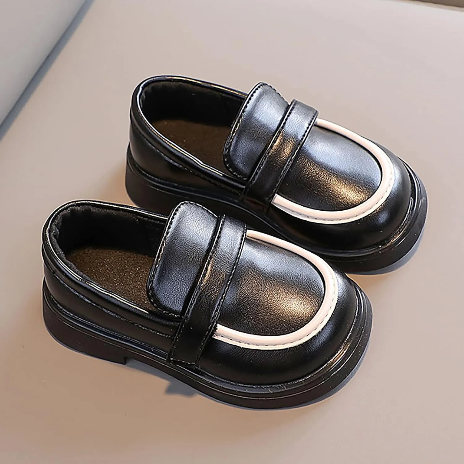 Toddler Boys Girls Dress Shoes PU Leather Wedding School Loafer Boys Dress Shoes Children Leather Shoes Girls Mucks