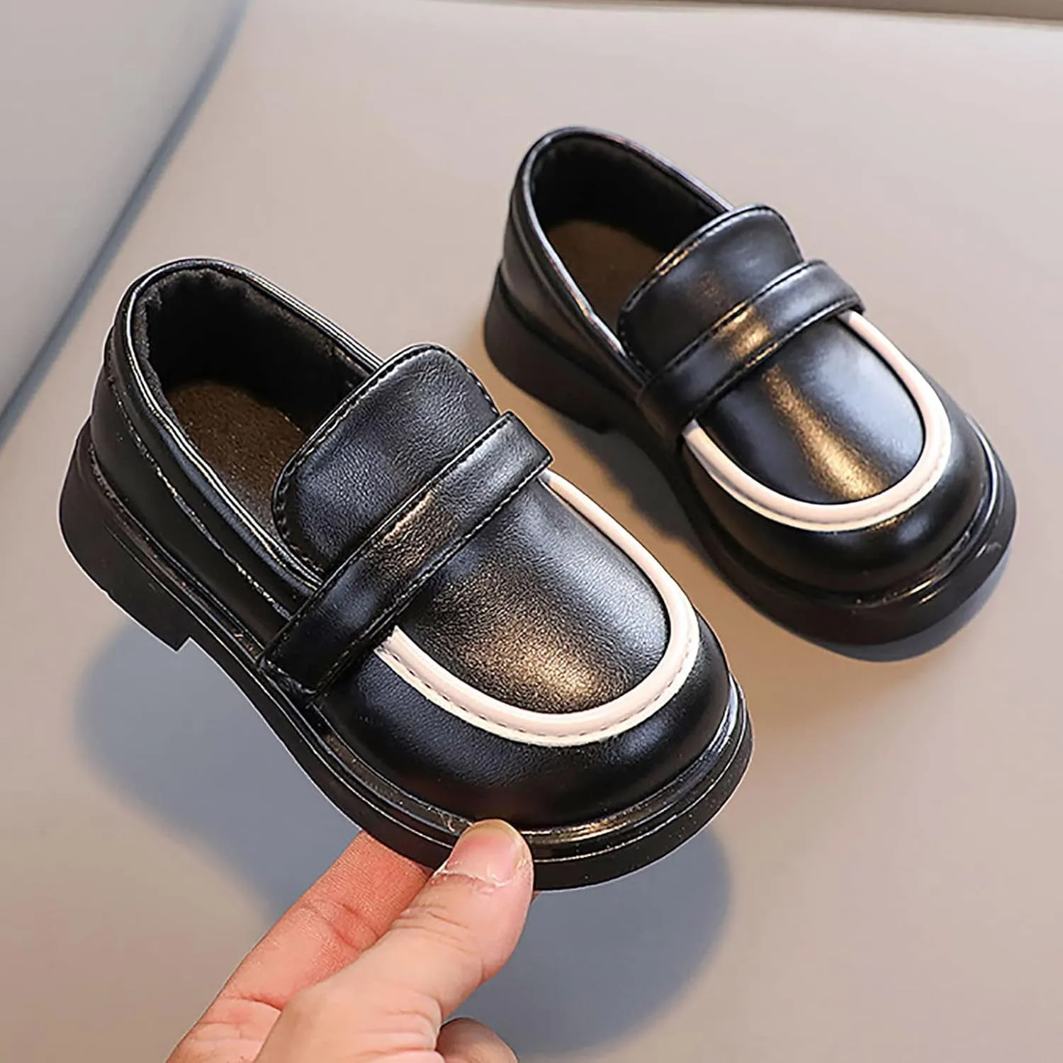 Toddler Boys Girls Dress Shoes PU Leather Wedding School Loafer Boys Dress Shoes Children Leather Shoes Girls Mucks