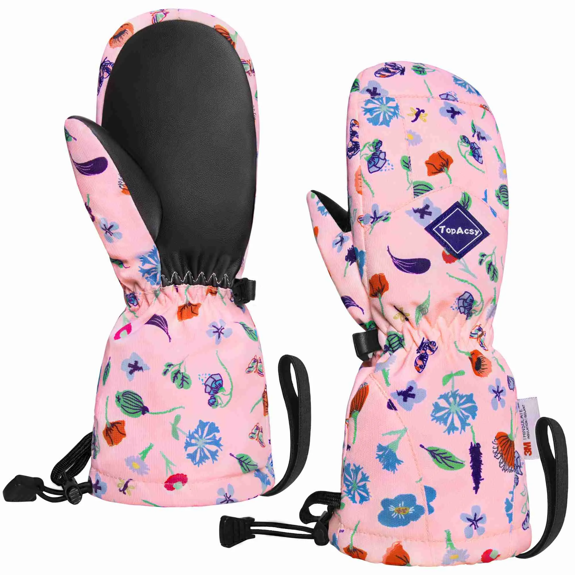TopAcsy Kids Ski Mittens Waterproof Warm Winter Snow Mittens for Boys Girls
