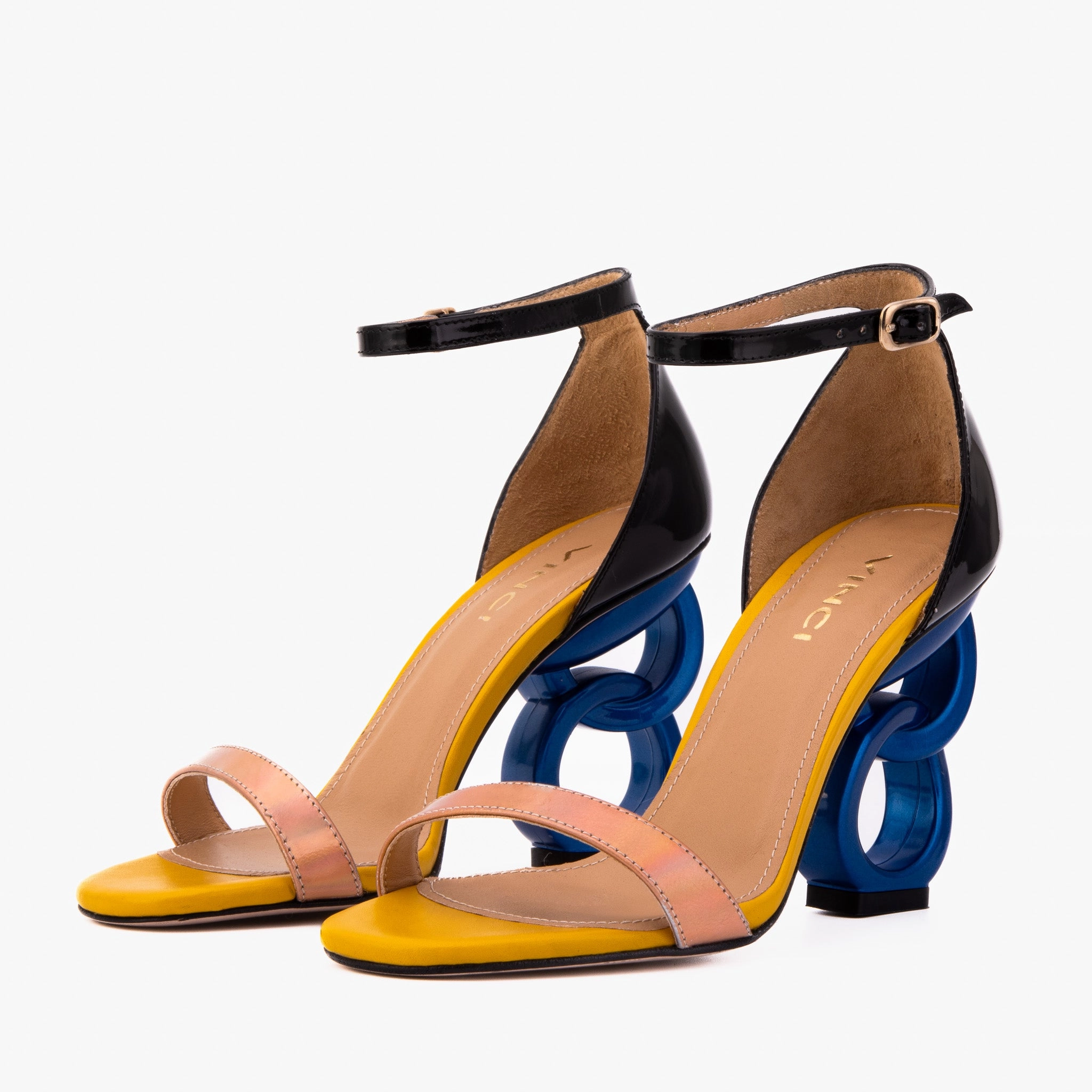 All-Purpose Footwear The Helix Heel Rose Gold Leather Women Sandal