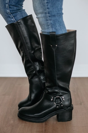 Haven't You Heard Boots - Black Abrasion Resistant Material Comfort Enhancement
