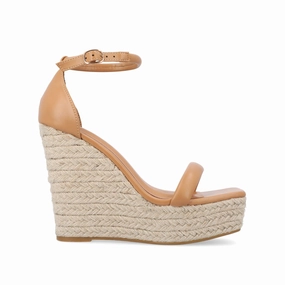 Enhanced Traction Nodes OLESIA ESPADRILLE WEDGE SANDALS IN VEGAN LEATHER