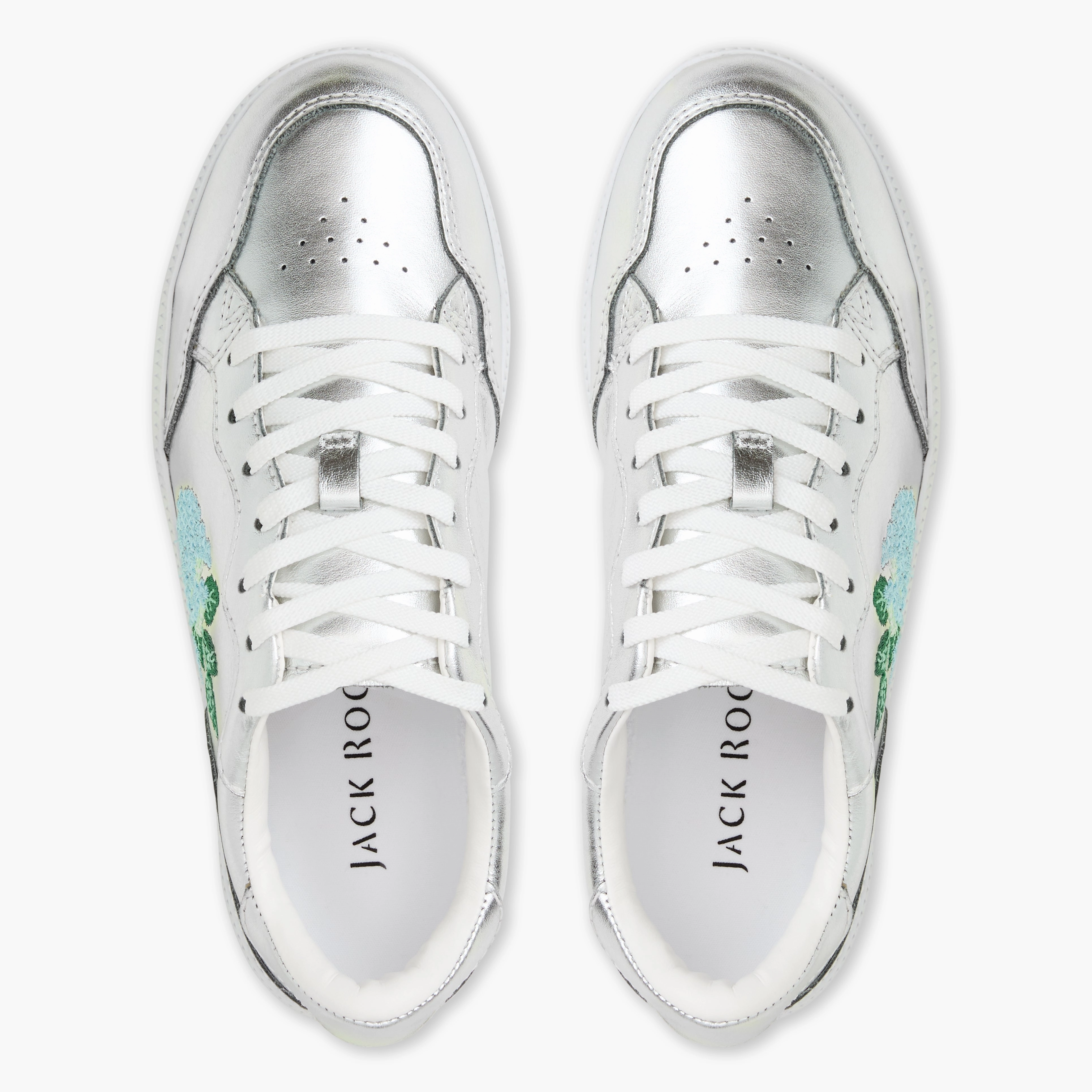 Easy Slip-On Shoes Fashionable Functional Shoes Hydrangea Embroidered Leather Low Top Sneaker