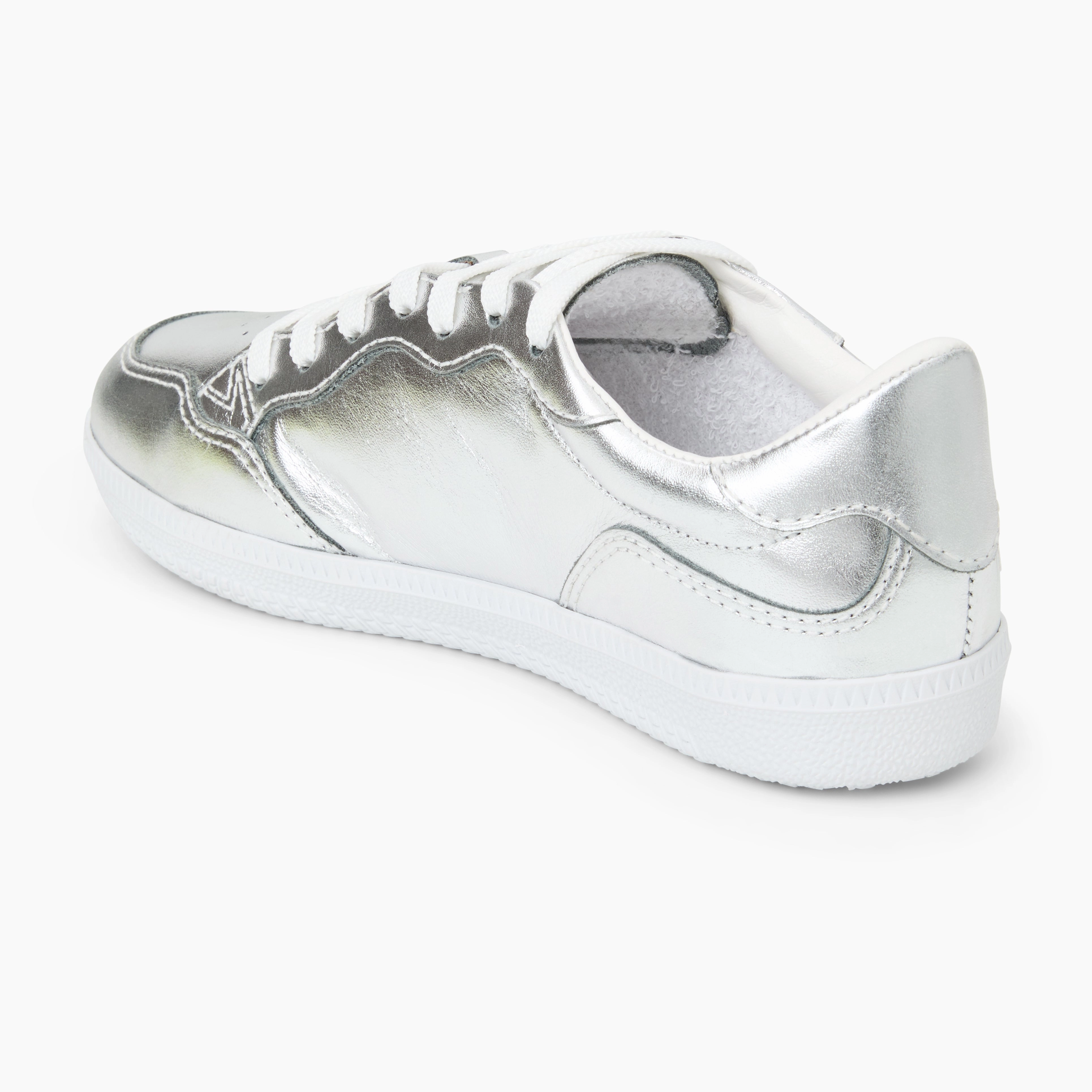 Design Mood Hydrangea Embroidered Leather Low Top Sneaker
