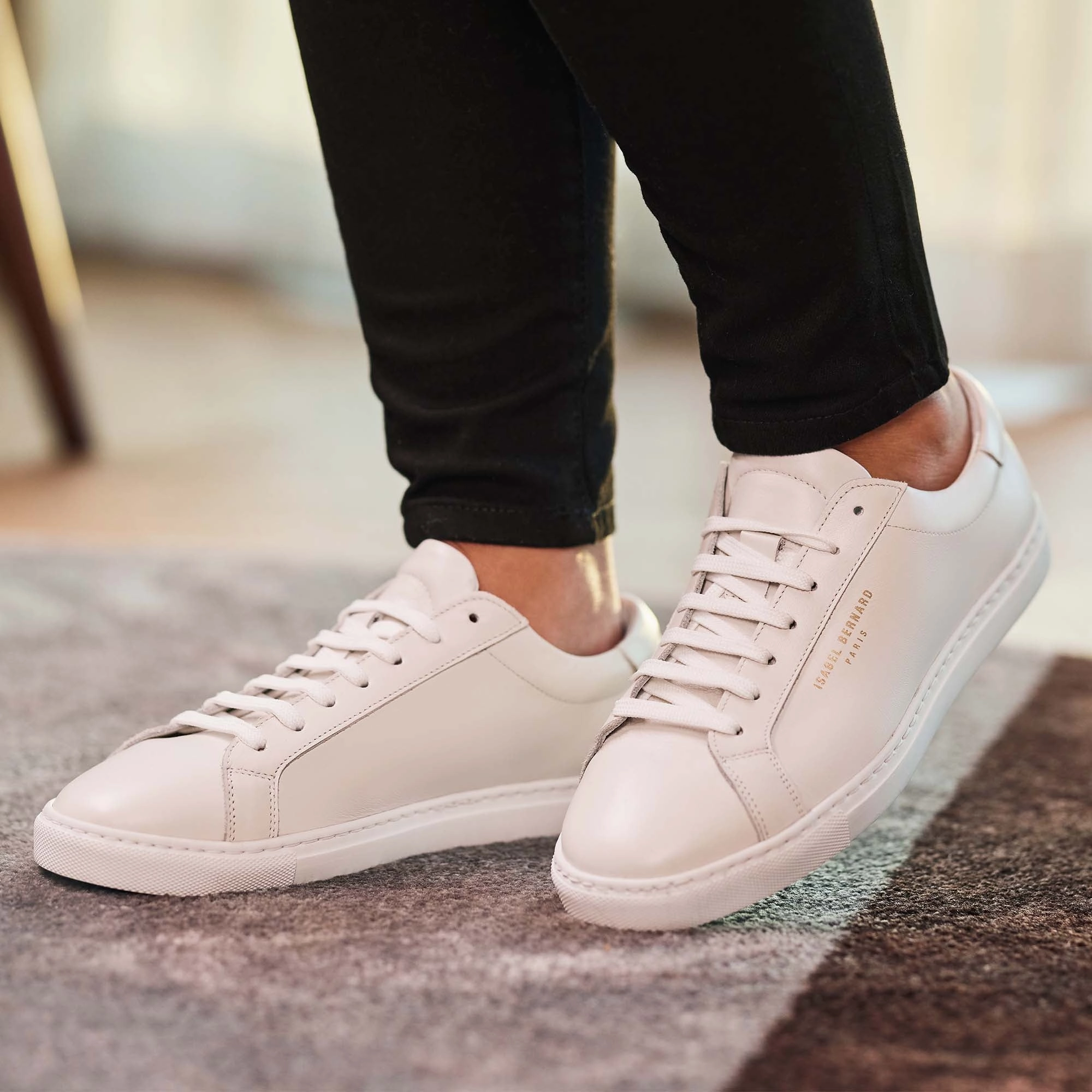 Vend?me Luce white calfskin leather sneakers Sturdy Construction bootie