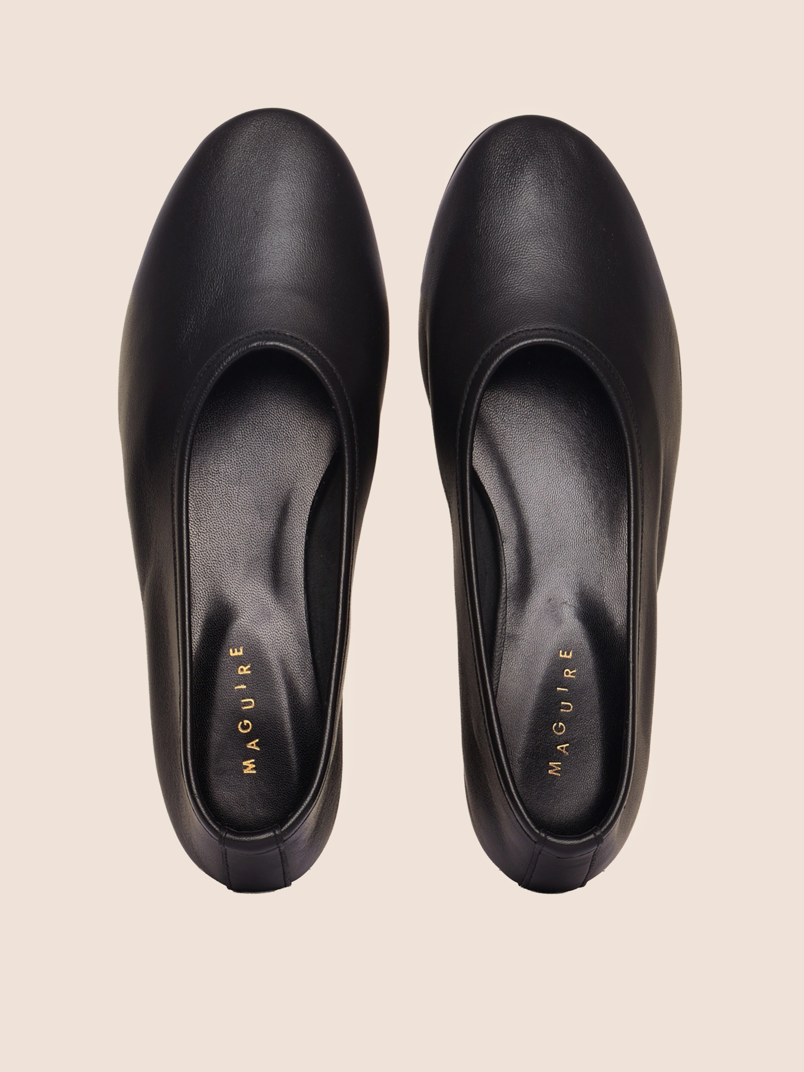 Trail Mood Trofa Black Leather Ballerina