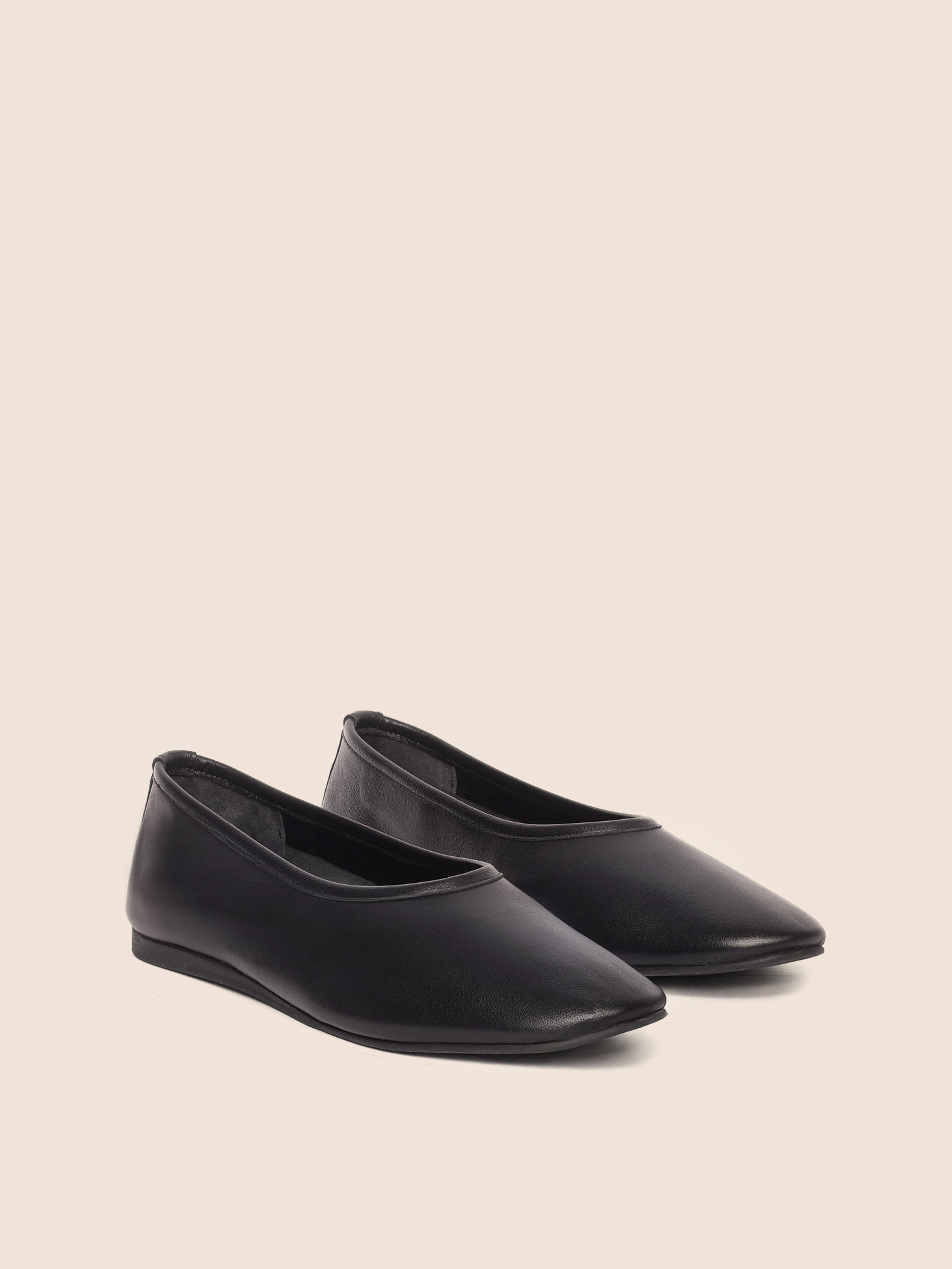 Trendy Slip-ons Trofa Black Leather Ballerina