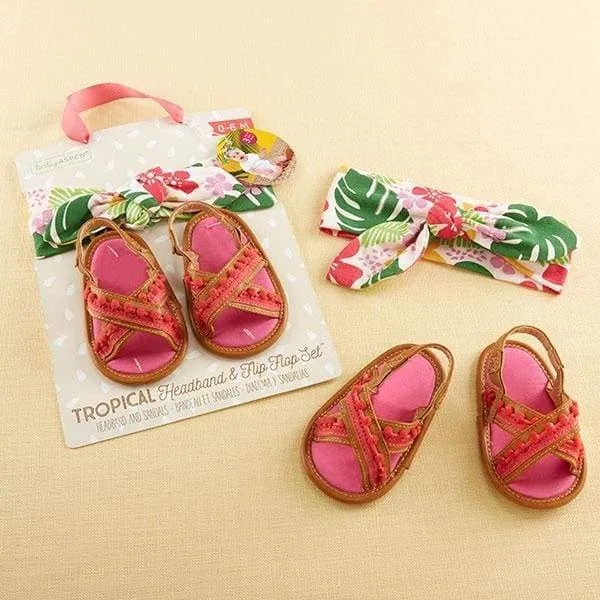 Tropical Headband and Flip Flop Gift Set
