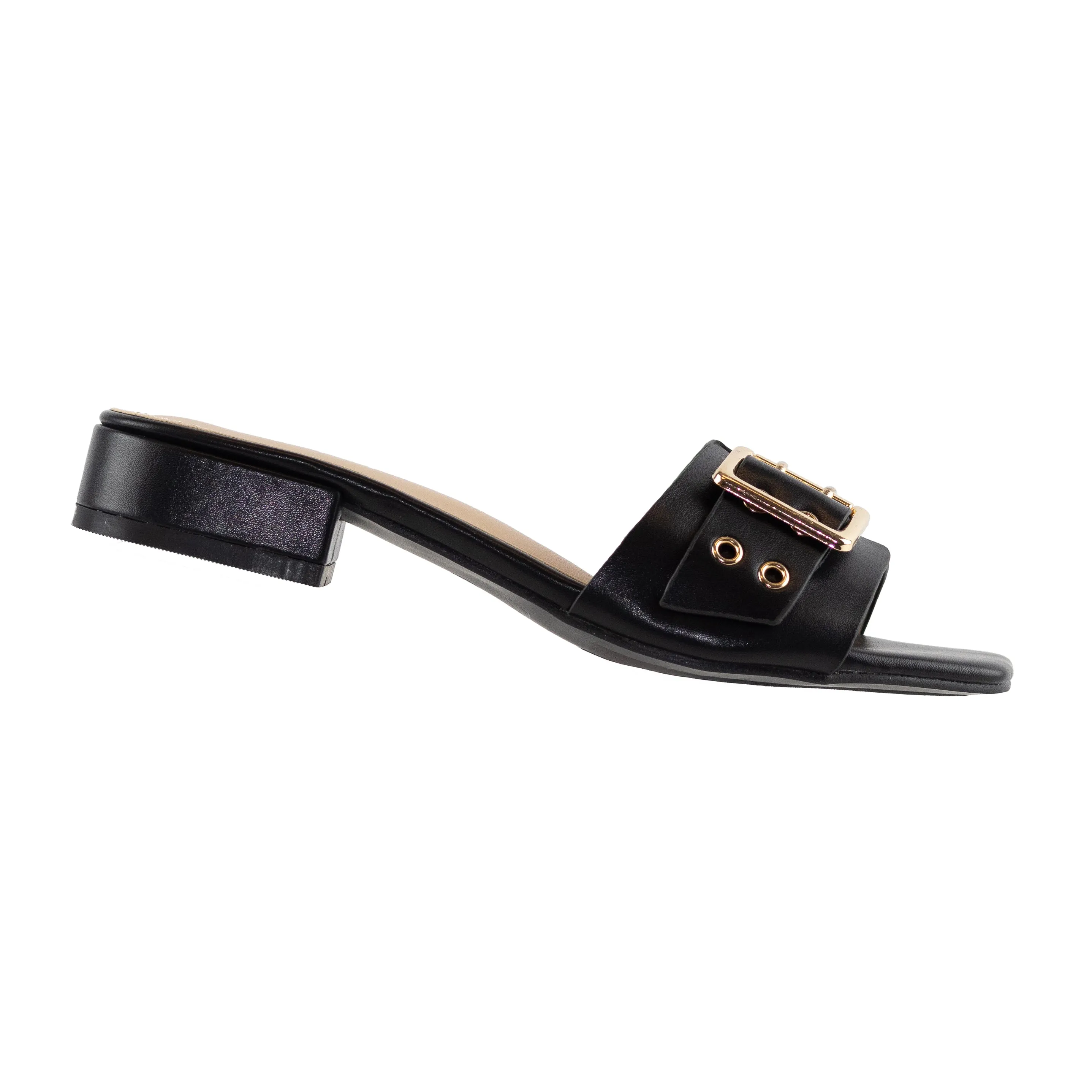 Tsunade - Block Heel Square Toe Sandals, Belt Buckle Design, Trendy Summer Footwear, Ideal for Adding Edge to Your Outfit