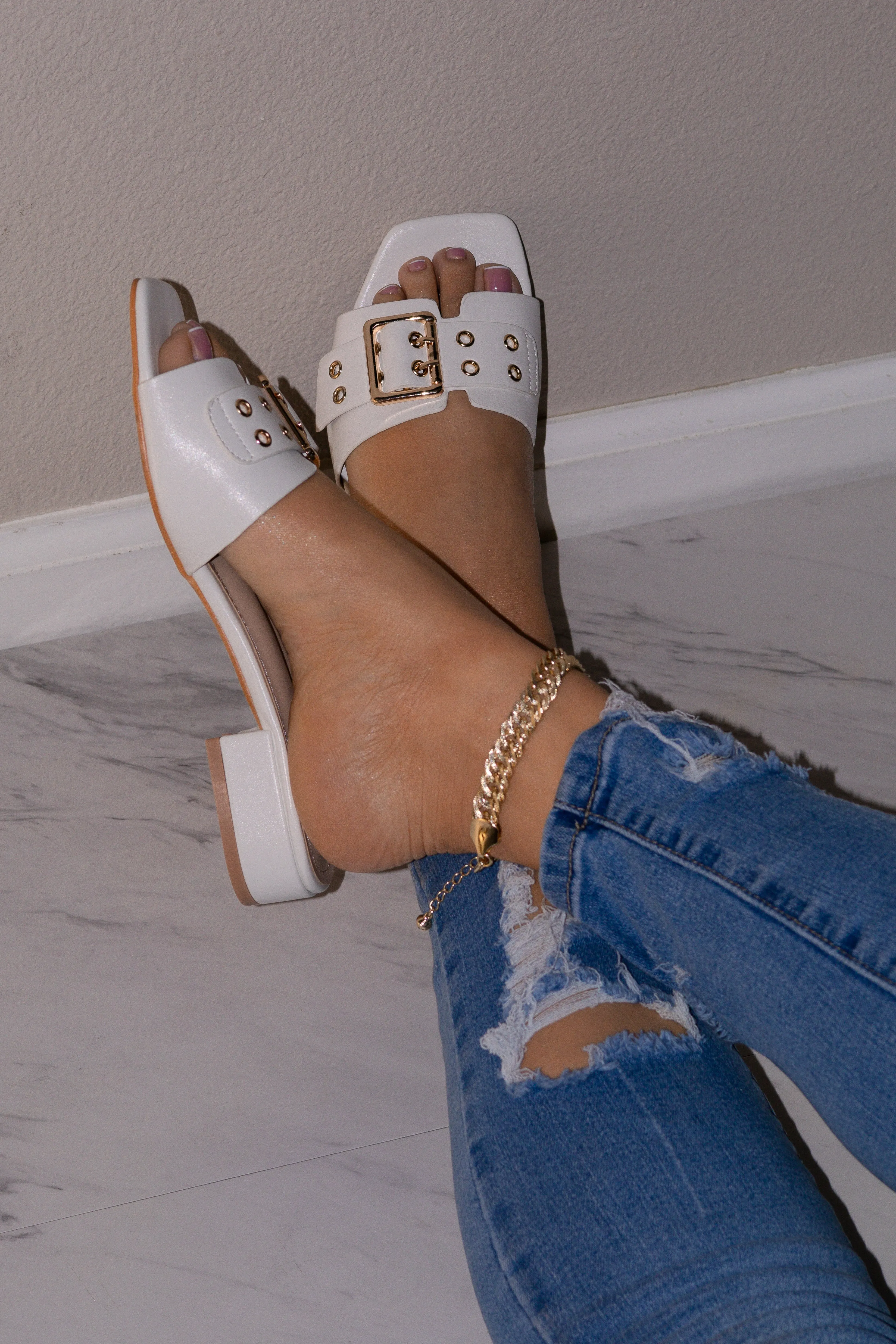 Tsunade - Block Heel Square Toe Sandals, Belt Buckle Design, Trendy Summer Footwear, Ideal for Adding Edge to Your Outfit