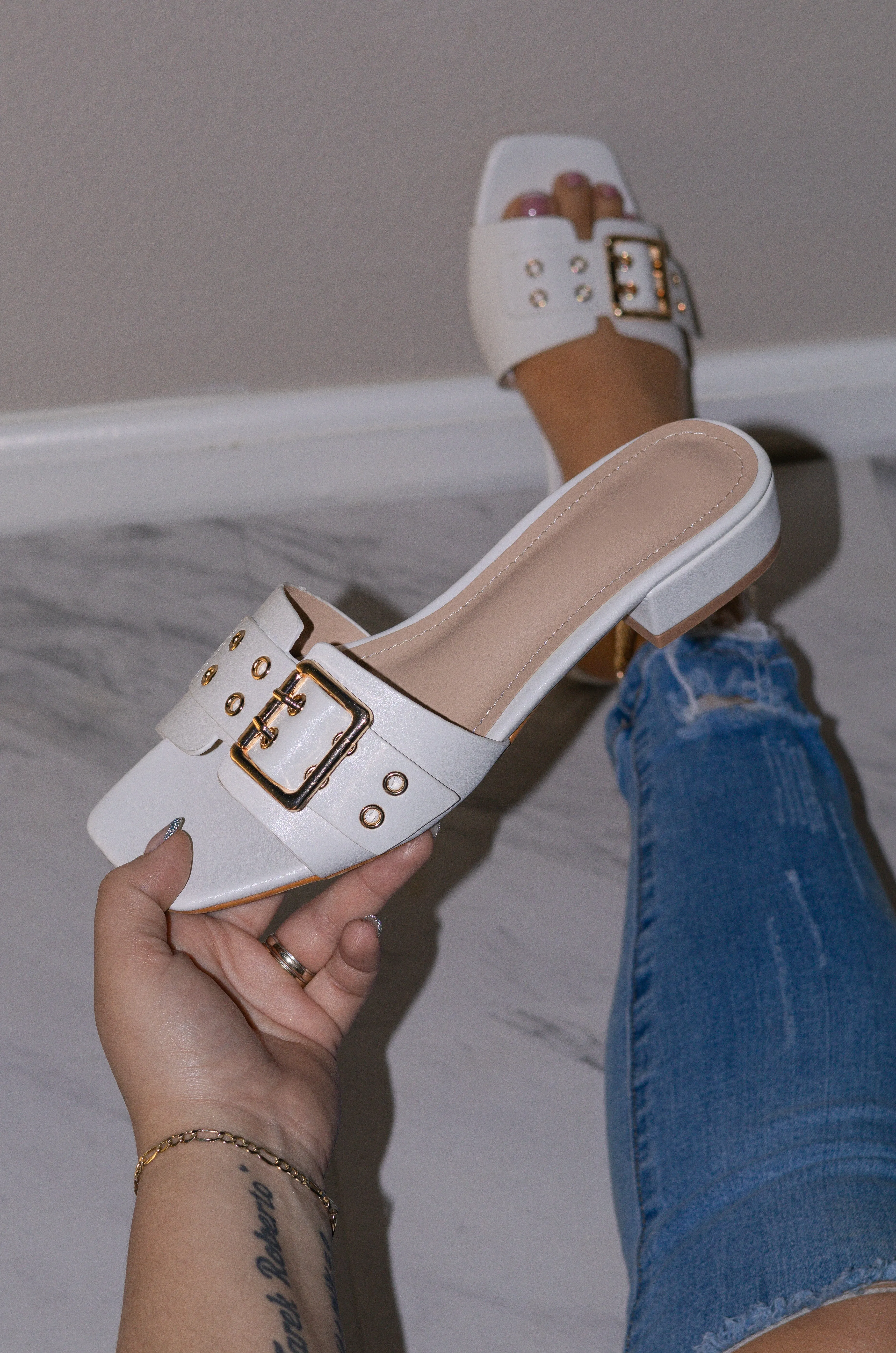 Tsunade - Block Heel Square Toe Sandals, Belt Buckle Design, Trendy Summer Footwear, Ideal for Adding Edge to Your Outfit