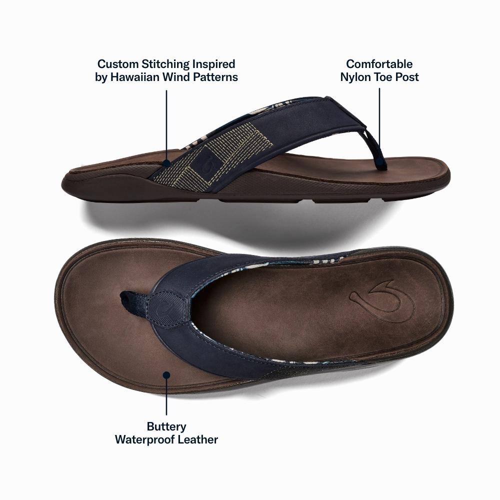 Tuahine - Trench Blue / Dark Wood Fashionable Beach Footwear Street Day