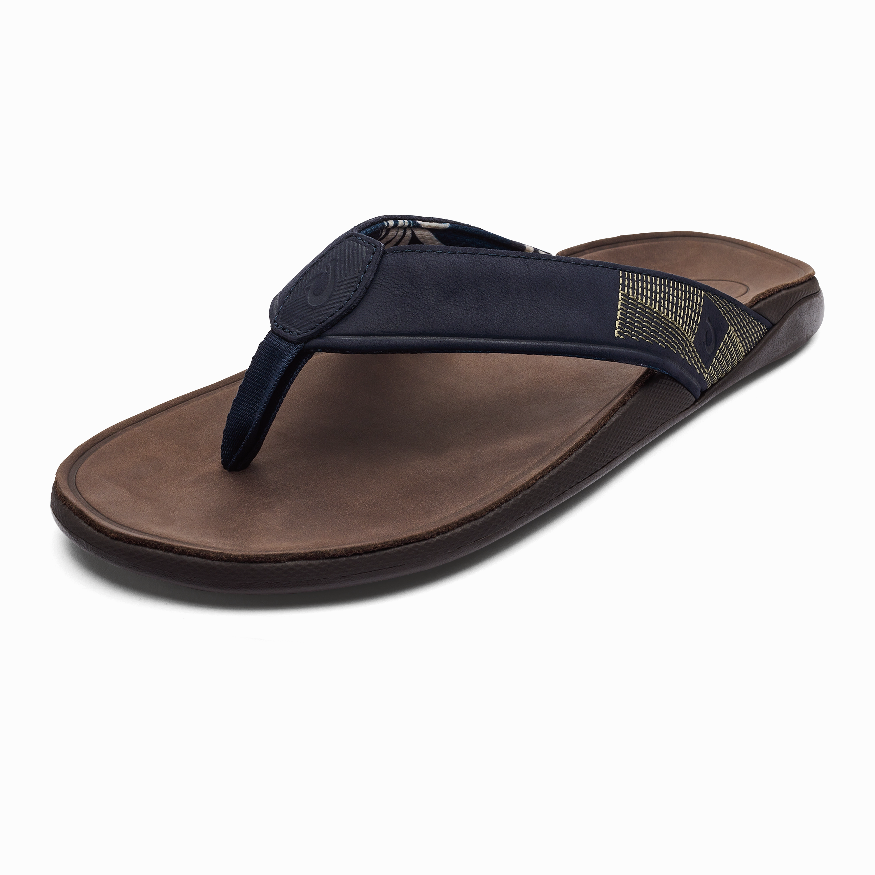 Tuahine - Trench Blue / Dark Wood Wrap Around Strap Stylish Flip-flops for Travel