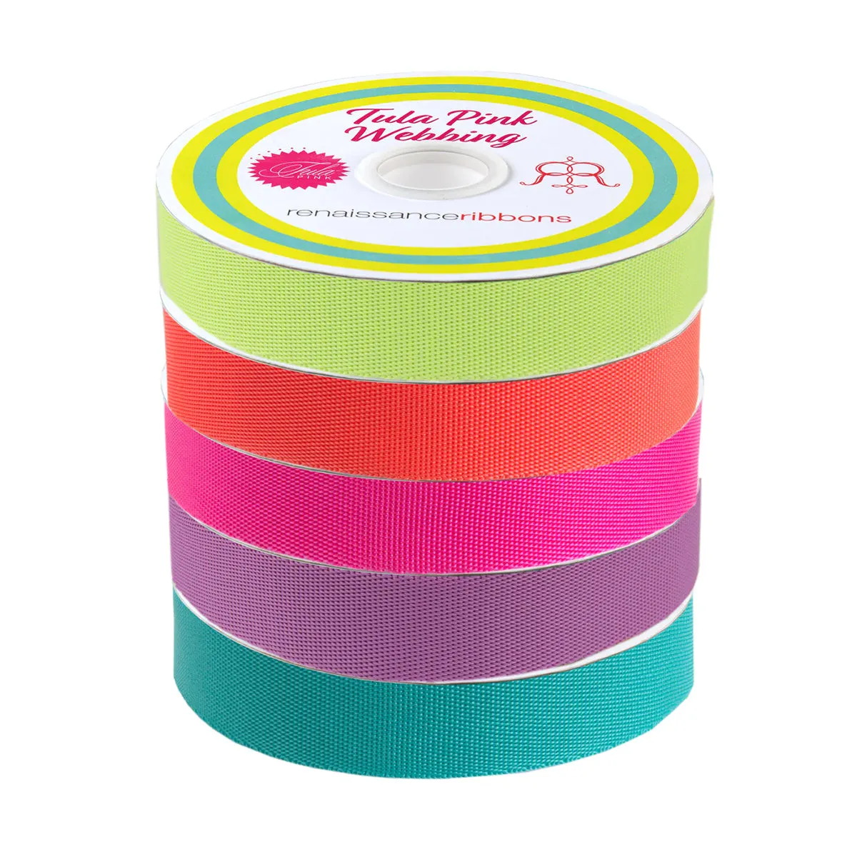 Tula Pink Webbing - 1" wide - Mystic Neon Purple