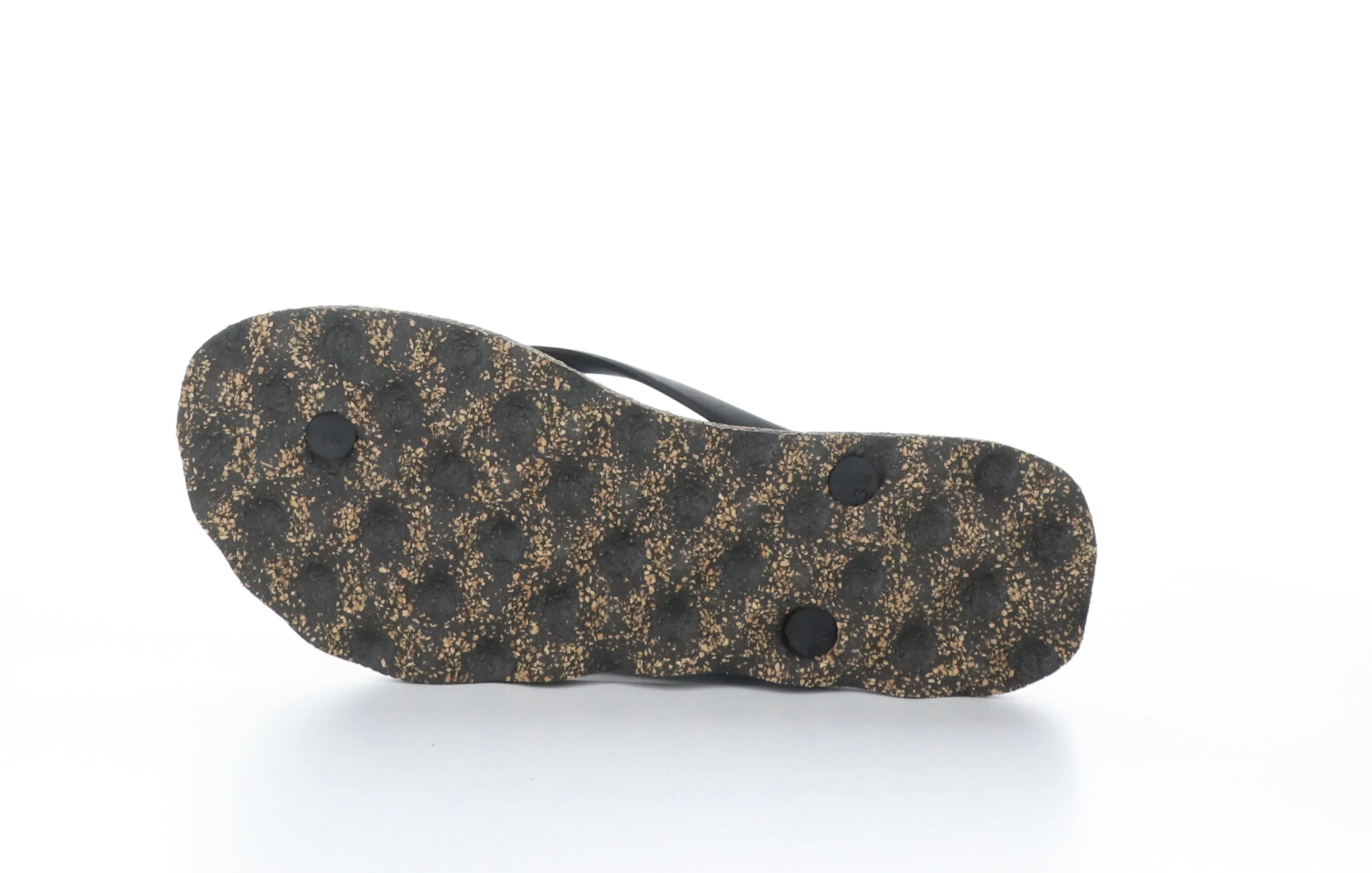 TURTLE_L Black Rubber Strap Beach Flip-Flops