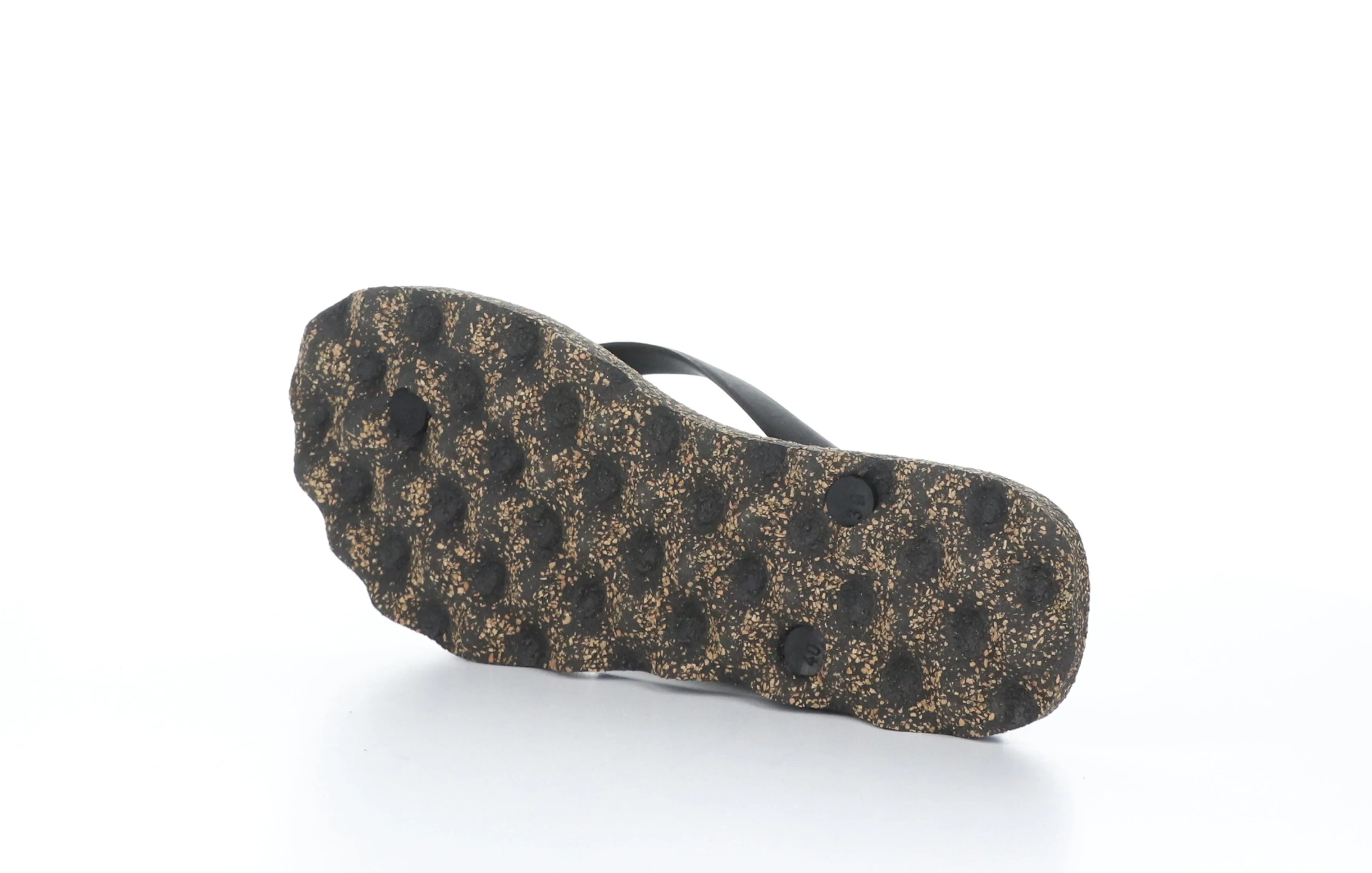 TURTLE_L Black Rubber Strap Beach Flip-Flops