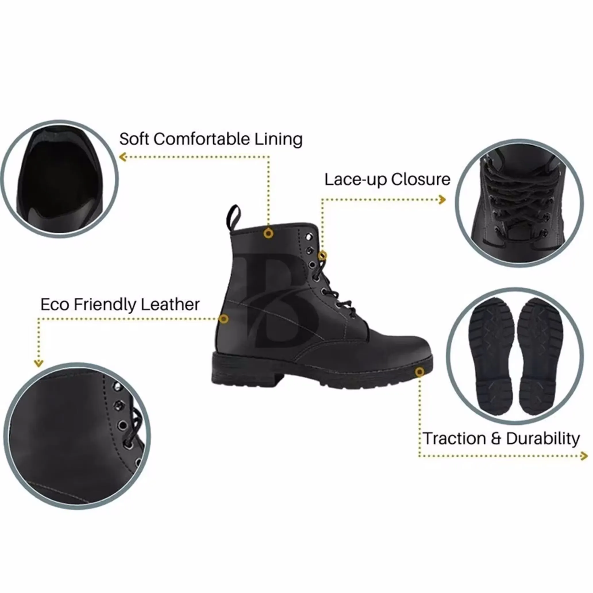 Twinkle Twinkle Little Star Women's Leather Vegan Combat Boots - READY TO SHIP