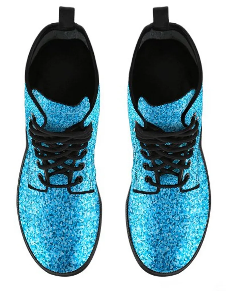 Twinkle Twinkle Little Star Women's Leather Vegan Combat Boots - READY TO SHIP