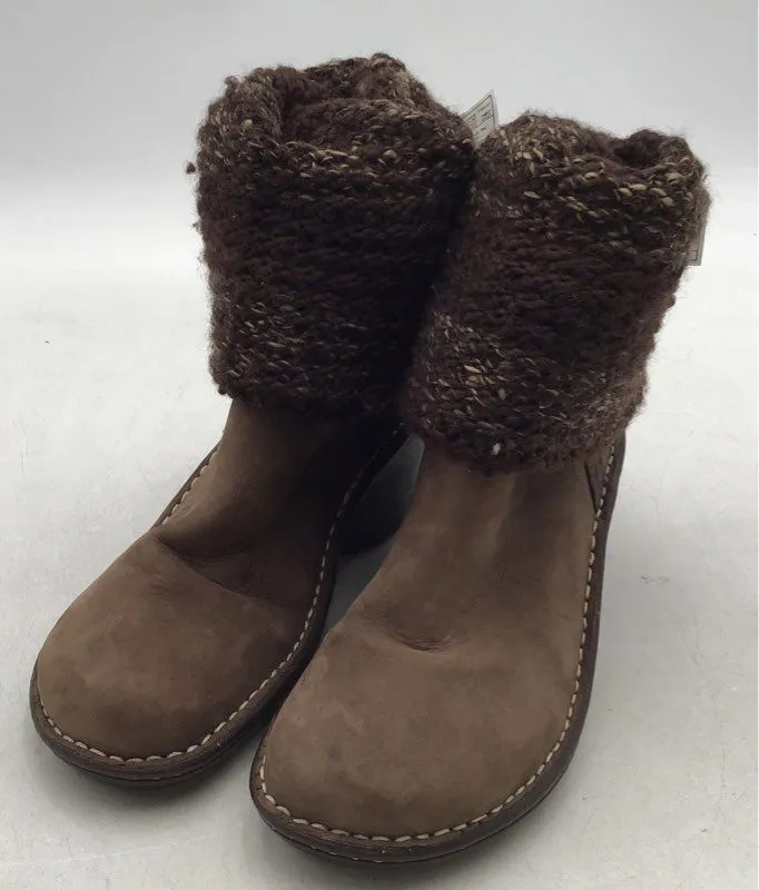 UGG Women's Cresthaven 1938 Brown Wedge Heel Knee High Sock Boots - Size 6