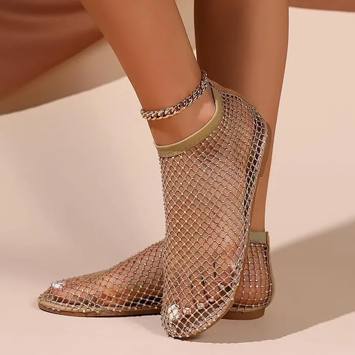 Ultra Comfortable Shiny gem mesh Flats Shiny gem mesh Flats, Ultra Comfortable Shiny gem mesh Flats
