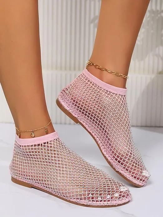 Ultra Comfortable Shiny gem mesh Flats Shiny gem mesh Flats, Ultra Comfortable Shiny gem mesh Flats