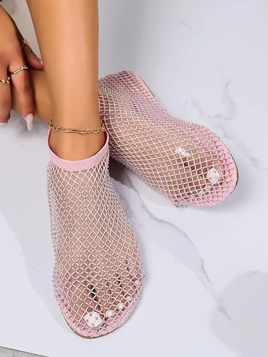 Ultra Comfortable Shiny gem mesh Flats Shiny gem mesh Flats, Ultra Comfortable Shiny gem mesh Flats