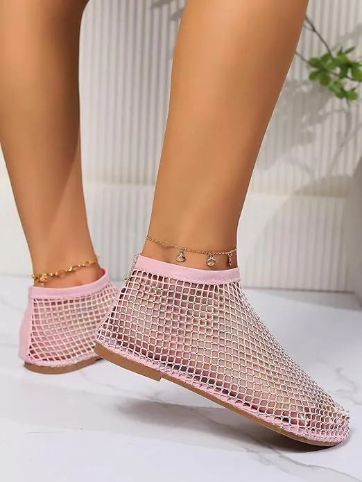 Ultra Comfortable Shiny gem mesh Flats Shiny gem mesh Flats, Ultra Comfortable Shiny gem mesh Flats