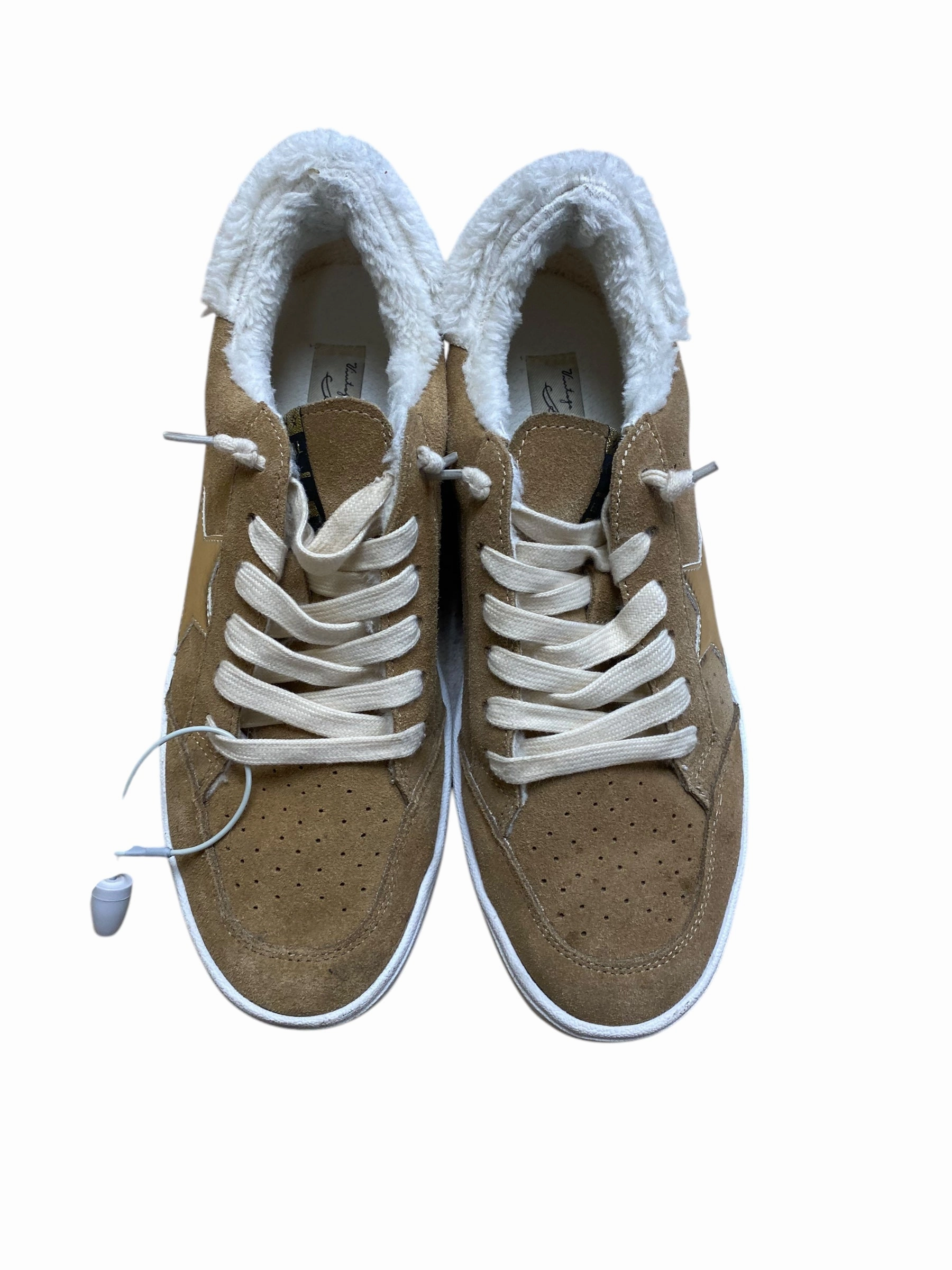 Foot Arch Support Retro Style Shoes Sneakers By Vintage Havana In Brown & Cream, Size: 10