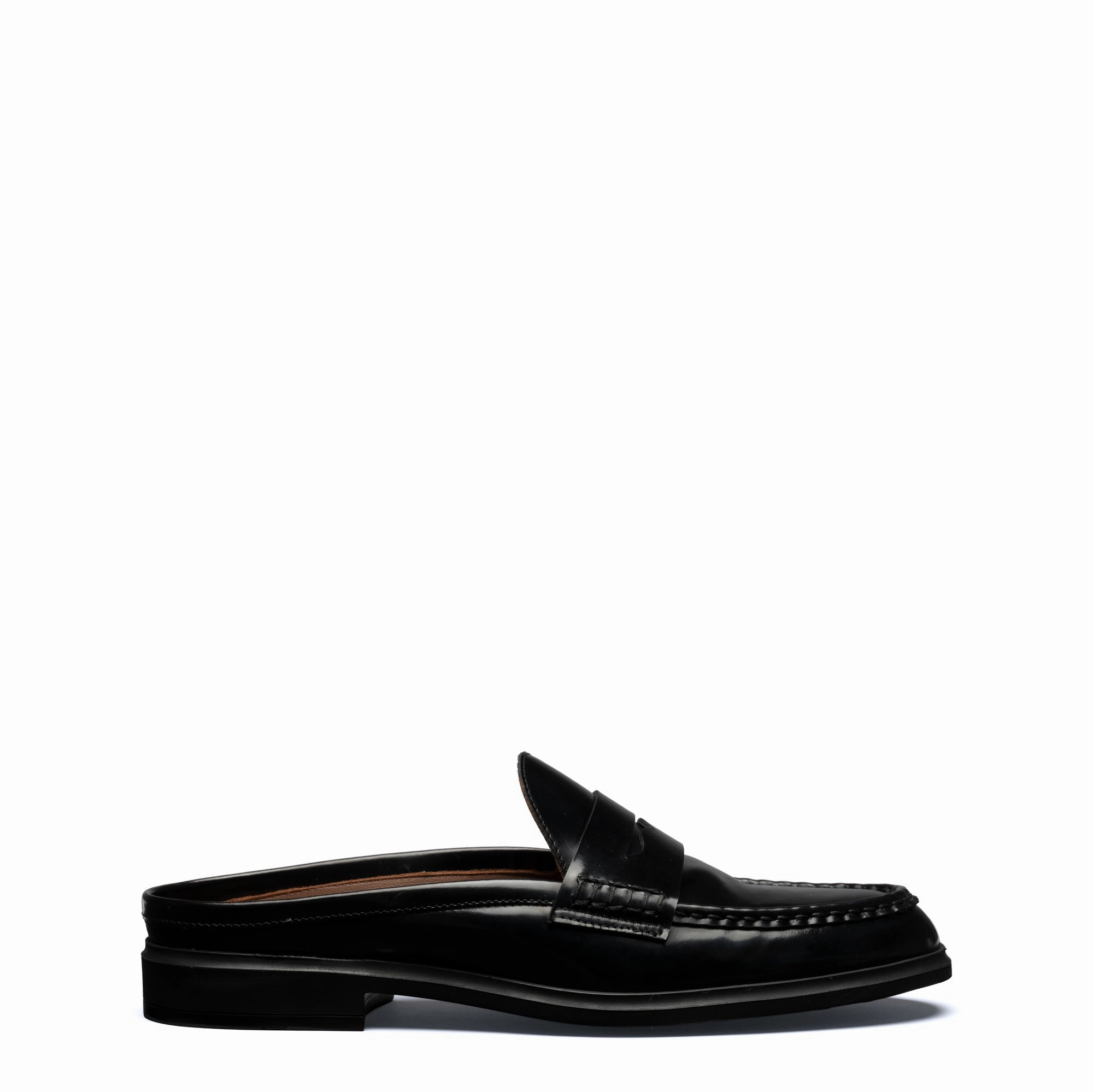 Beneficial Vend?me Blandine black spazzolato leather mules