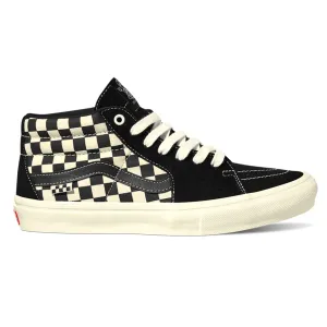 Vans Checkerboard Skate Grosso Mid Skateboard Shoe - Black/Marshmallow
