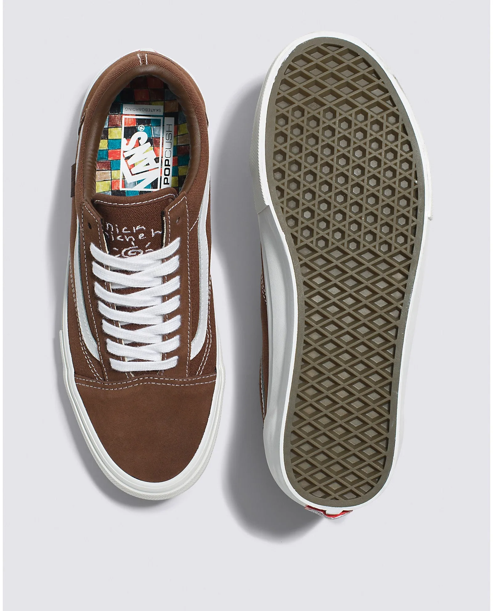 Vans Nick Michel Skate Old Skool Skateboard Shoe - Brown/White