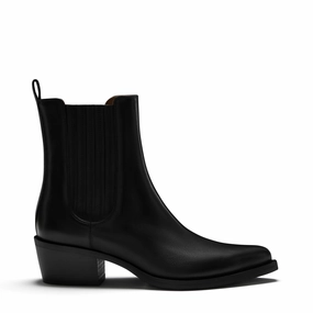 Vend?me Amandine black calfskin leather boots Slip On Convenience Heel Lock Technology