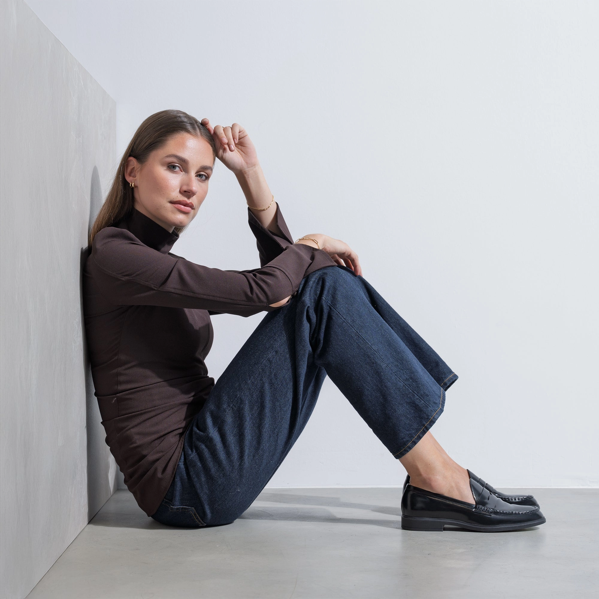 Vend?me Blandine black spazzolato leather loafers Exceptional