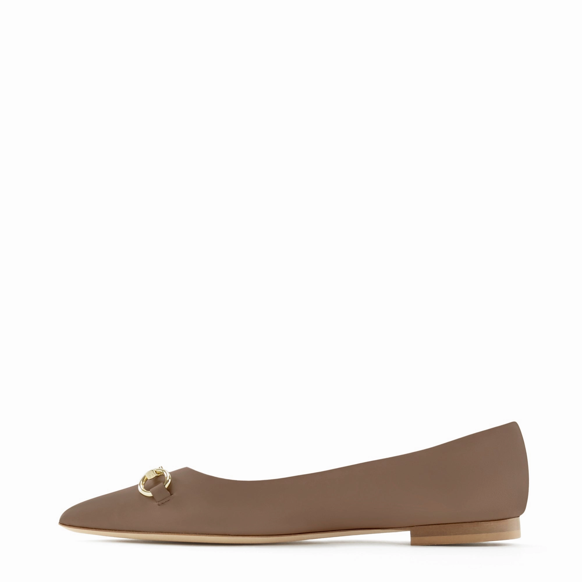 Flexible Support Vend?me Elita taupe calfskin leather ballerinas