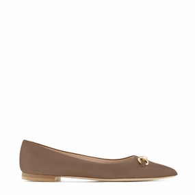 Temperature Controlling Insole Vend?me Elita taupe calfskin leather ballerinas