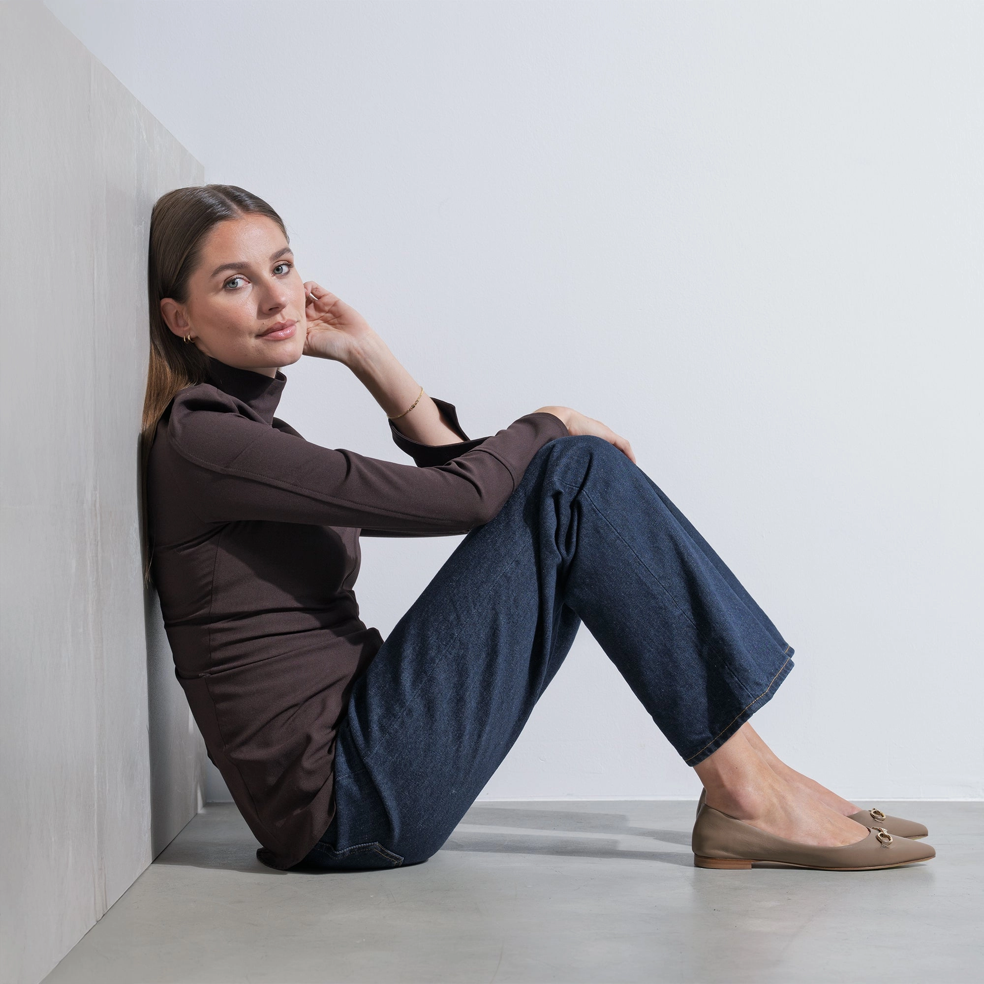 Vend?me Elita taupe calfskin leather ballerinas Flexible Toe Box breathable user