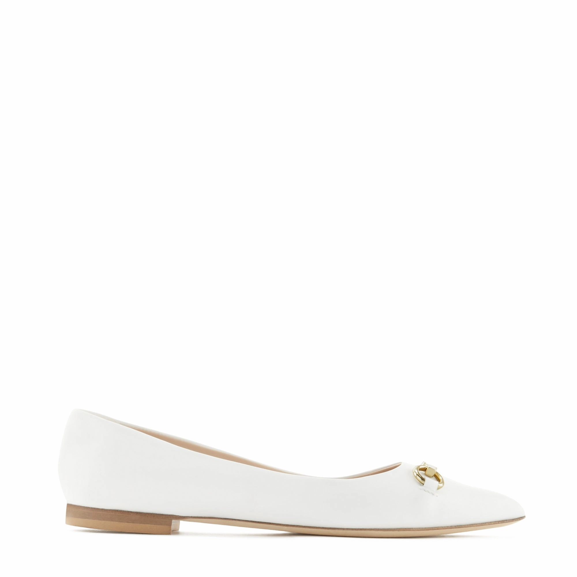 geometric Vend?me Elita white calfskin leather ballerinas
