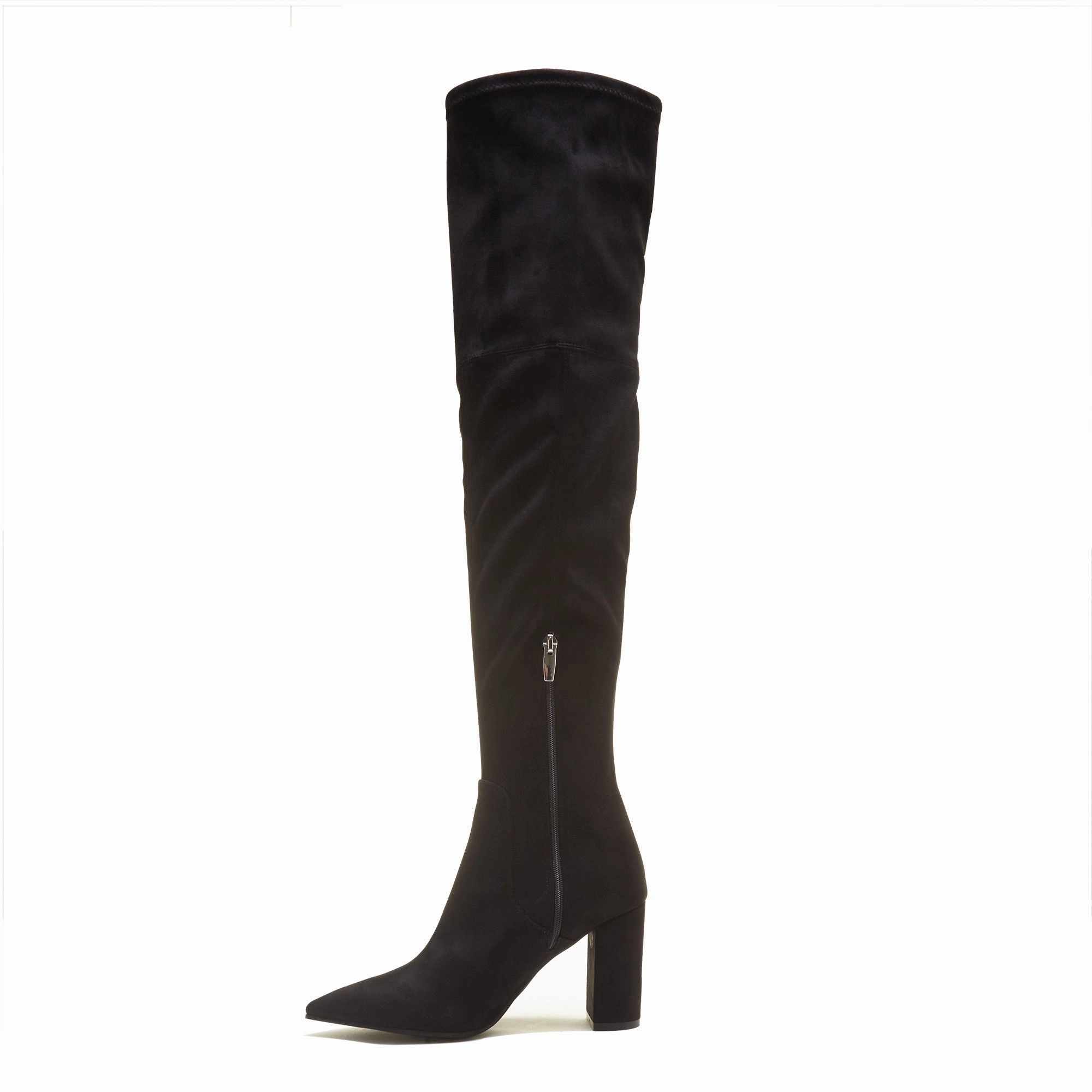 suitable for daily commuting Vend?me Fem black nylon stretch suede heels