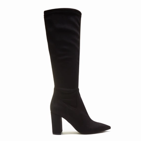 Vend?me Fem Black Nylonstretch Suede Heels Quick Fit